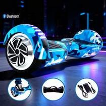 Skate Eletrico 6,5 Azul Militar HoverboardX Bluetooth e Led Skate Eletrico 6,5 Azul Militar HoverboardX Bluetooth e Led