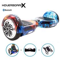 Skate Elétrico 6,5 Blue Red Fire HoverboardX Bluetooth
