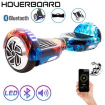 Skate Elétrico 6,5 Blue Red Fire HoverboardX Bluetooth
