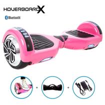 Skate Elétrico 6,5 Rosa HoverboardX com Bluetooth e Bolsa