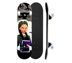 Skate Feminino Infantil Menina Semi Profissional Branco Cinza