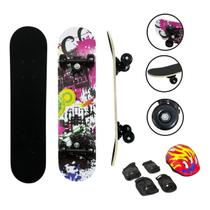 Skate Infantil 24 Polegadas C/ Kit Proteção Shape City - Importway