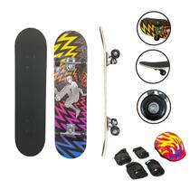 Skate Infantil 31 Iniciante Montado Completo com Kit de Proteção Importway Bw-014kr Radical
