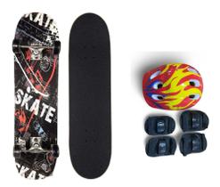 Skate Infantil City 79cm 7 Lâminas + Kit Proteção Importway