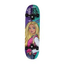 Skate Infantil com Acessórios de Segurança Cotoveleira e Joelheira Barbie F00105 - Fun