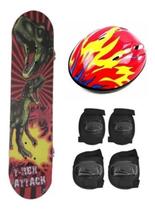 Skate Infantil Com Kit De Proteção E Bolsa Estampas Variadas Skate Infantil Com Kit De Proteção E Bolsa Estampas Variadas