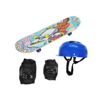 Skate Infantil Com Kit Proteção Sortido Fenix
