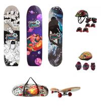 Skate Infantil Feminina C/ Kit Proteção - 99 Toys - Bruna Presentes