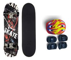 Skate Infantil Iniciante Montado Completo Com Kit Proteção Skate Infantil Iniciante Montado Completo Com Kit Proteção