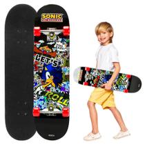 Skate Infantil Juvenil do Sonic Radical Completo Montado 60 kg - BBR Toys