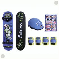 Skate Infantil Luluca Com Acessórios Azul F01358 - Fun