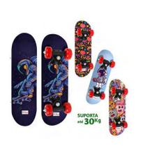Skate infantil madeira/pvc 43x13x8,5cm bso004 tamanho p