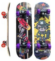 Skate Madeira Infantil Completo Radical Com Lixa 60cm