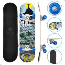 Skate Madeira Shape Lixa Estampado Rodas 50mm Crianças 70KG - DM Toys