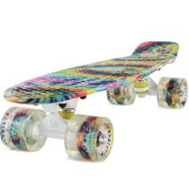 Skate Meketec Mini Cruiser de 22 polegadas para crianças 7-10 Rainbow