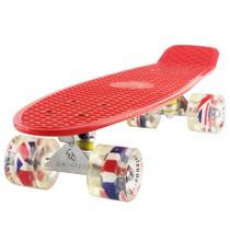Skate Meketec Red Mini Cruiser de 22 polegadas para crianças e adultos