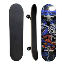 Skate Montado Juvenil Infantil Adulto Estampado Madeira Com Lixa Aplicada