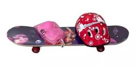 Skate Para Menina + Kit Proteção Capecete - 99 Toys