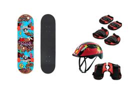 Skate Semi Profissional com Lixa e Kit de Proteção Skate Semi Profissional com Lixa e Kit de Proteção