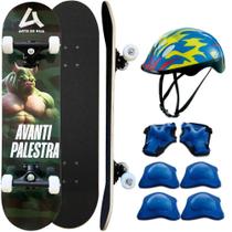 Skate Semi Profissional Infantil Time Verdão + Kit Capacete