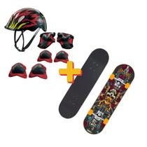 Skate Semi Profissional Para Iniciante Infantil Kit Proteção - Mimo Style