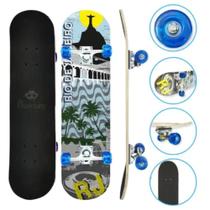 Skate skateboard iniciante 70kg shape 7.0 montado - dm toys