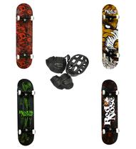 Skate Skateboard Red Nose semi profissional e Kit protecao