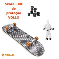 Skate Street Rolamento 608z + Kit de Proteção Infantil Vollo