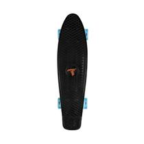 Skate Traxart Mini Cruiser Preto Com Rodas de Led 59 mm