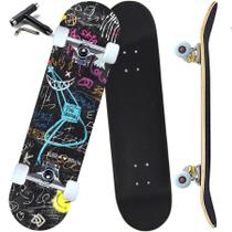 Skateboard Anyfun 31" Deck Duplo Kick em Bordo de Bordo Canadense de 7 Camadas