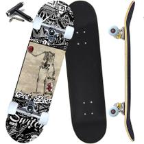 Skateboard Anyfun Terror 79 x 20 cm com deck de maple de 7 camadas Skateboard Anyfun Terror 79 x 20 cm com deck de maple de 7 camadas