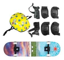 Skateboard Semi-Pro + Kit Proteção C/Abs Belfix
