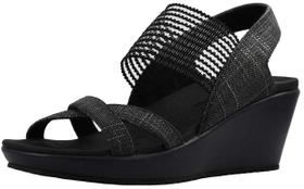 Skechers Feminino Beverlee Sandália Anabela Preta 9 Larga