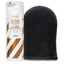 Skelt Bronzeado Instantaneo Corporal 120ml E Luva Aplicadora Maquiagem Corporal