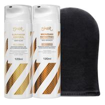 Skelt Iluminador Corporal Bronzeado Instantaneo 120ml e Luva Aplicadora