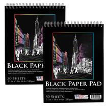 Sketch Pad U.S. Art Supply Premium, preto, 11 x 14 polegadas, pacote com 2, 140 g/m²