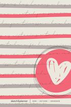 Sketch&Planner Caderno-Agenda - Coração Listrado - Ore, Estude, Desenhe Sortido