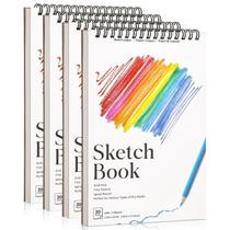 Sketchbook Prudiut 14x22cm Pacote com 4 Cadernos Espiralados 100gsm Sketchbook Prudiut 14x22cm Pacote com 4 Cadernos Espiralados 100gsm