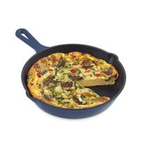 Skillet DASH Zakarian, pequena, antiaderente, de 9,5 polegadas, ferro fundido azul Skillet DASH Zakarian, pequena, antiaderente, de 9,5 polegadas, ferro fundido azul