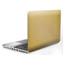 Skin Adesivo Protetor 4D Fibra de Carbono Universal para Notebook 15,6" CONFIRA TABELA (4D Dourado)