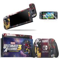 Skin Adesivo Protetor para Nintendo Switch + Película Marvel Ultimate Alliance b1