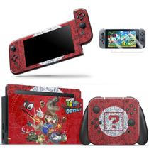 Skin Adesivo Protetor para Nintendo Switch + Película Super Mario Odyssey b1