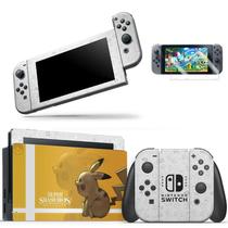 Skin Adesivo Protetor Para Nintendo Switch + Película Super Smash Bros Pikachu B1