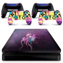 Skin Adesivo Protetor Para Ps4 Slim Celeste B1