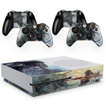 Skin Adesivo Protetor para X Box One S e Controles Shadow Rise of Tomb Raider b2