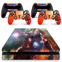 Skin Adesivo Protetor Ps4 Slim Homem Ferro Iron Man Avengers