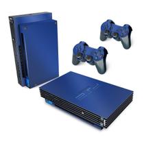 Skin Compatível PS2 Fat Adesivo - Azul Escuro