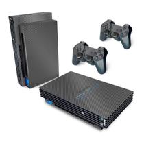 Skin Compatível PS2 Fat Adesivo - Fibra de Carbono Cinza Grafite