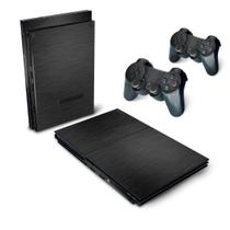 Skin Compatível PS2 Slim Adesivo - Aço Preto