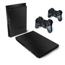 Skin Compatível PS2 Slim Adesivo - Preto Fosco Mate